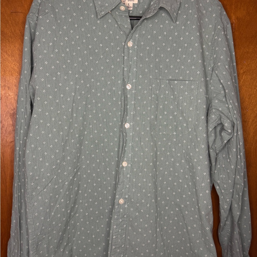 J. Crew Men's Sage Patterned Button Down Shirt